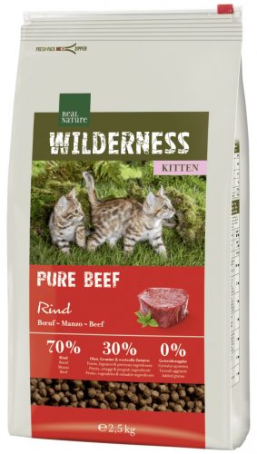 Real Nature Wilderness Pure Beef száraz macskaeledel kitten marha 2,5kg