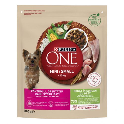 Purina One Mini Weight Control száraz kutyaeledel pulyka 800g