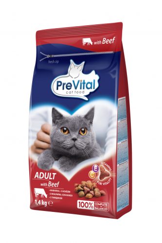 PreVital száraz macskaeledel adult marha 1,4kg