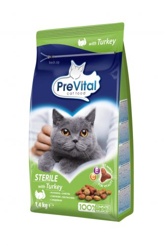 PreVital száraz macskaeledel adult steril pulyka 1,4kg