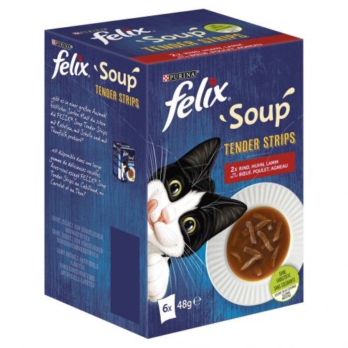 Felix Soup Tender Strips macska tasak MP házias 6x48g