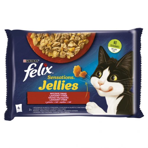 Felix Sensations Jellies macska tasak MP házias 4x85g