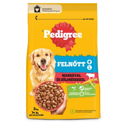 Pedigree száraz kutyaeledel adult marha&zöldség 3kg