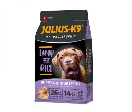 Julius K9 hipoallergén száraz kutyaeledel junior bárány&rizs 3kg