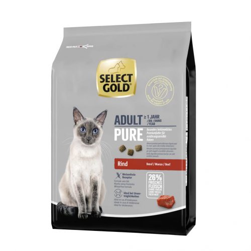 Select Gold Pure száraz macskaeledel adult marha 2,5kg