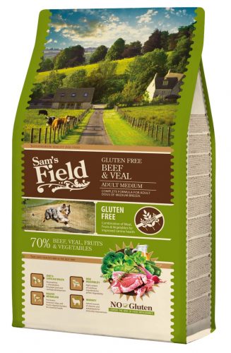 Sam's Field Adult medium száraz kutyaeledel marha&borjú 2,5kg