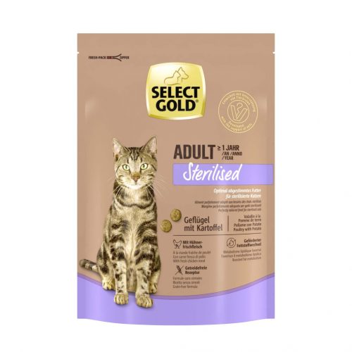 Select Gold Sterilised adult száraz macskaeledel szárnyas&burgonya 300g