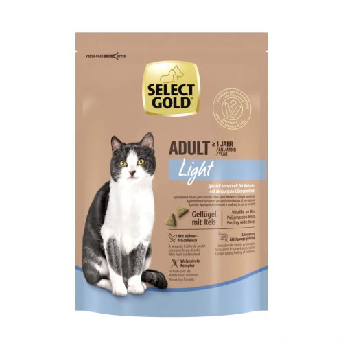 Select Gold száraz macskaeledel adult light csirke 300g