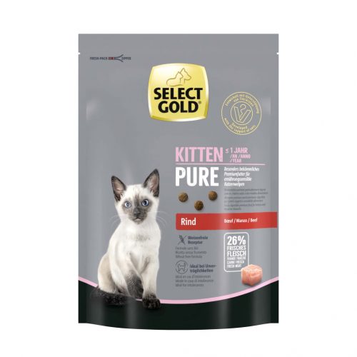 Select Gold Pure száraz macskaeledel kitten marha 300g