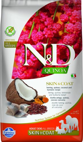 N&D Quinoa Skin&Coat száraz kutyaeledel hering 2,5kg