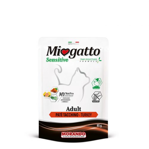 Miogatto macska tasak adult sensitive pulyka 24x85g