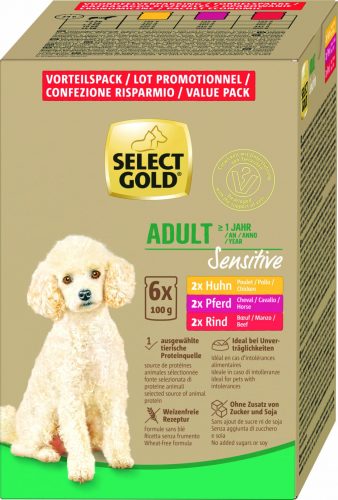 Select Gold Sensitive kutya tasak multipack adult 6x100g