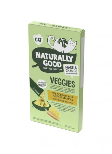 Naturally Good Vegetáriánus Snacks macska jutalomfalat krémes sajt, répa 6x15g