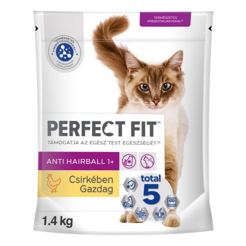 Perfect Fit anti-hairball száraz macskaeledel adult csirke 1,4kg