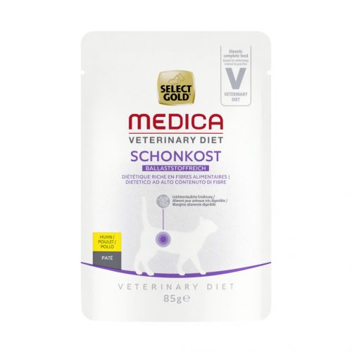 Select Gold Medica macska tasak emésztőrendszeri problémákra magas rosttartalommal 12x85g