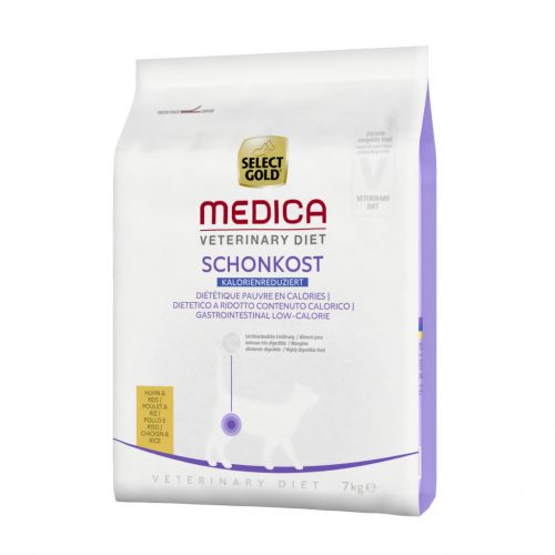 Select Gold Medica csökkentett kalóriatartalmú száraz macskaeledel emésztőrendszeri problémákra 7kg