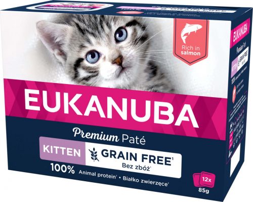 Eukanuba macska tasak MP kitten Grain Free lazac 12x85g