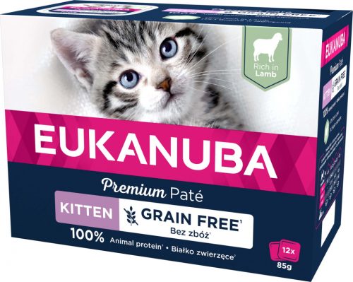 Eukanuba macska tasak MP kitten Grain Free bárány 12x85g