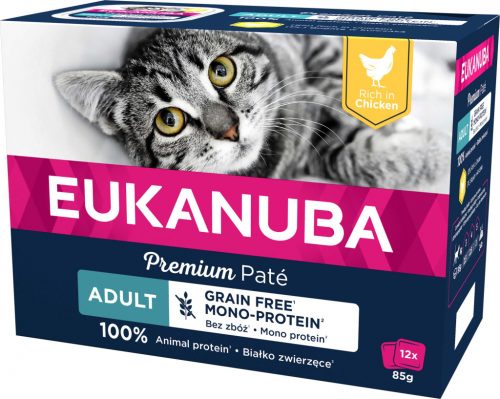 Eukanuba macska tasak MP adult Grain Free csirke 12x85g