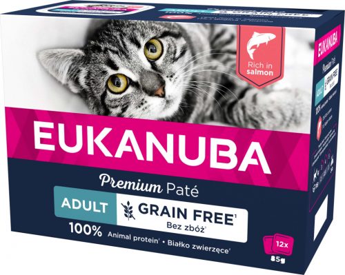 Eukanuba macska tasak MP adult Grain Free lazac 12x85g