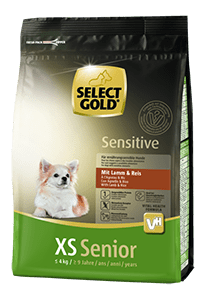 SELECT GOLD Sensitive kutya szárazeledel XS senior bárány&rizs 1kg