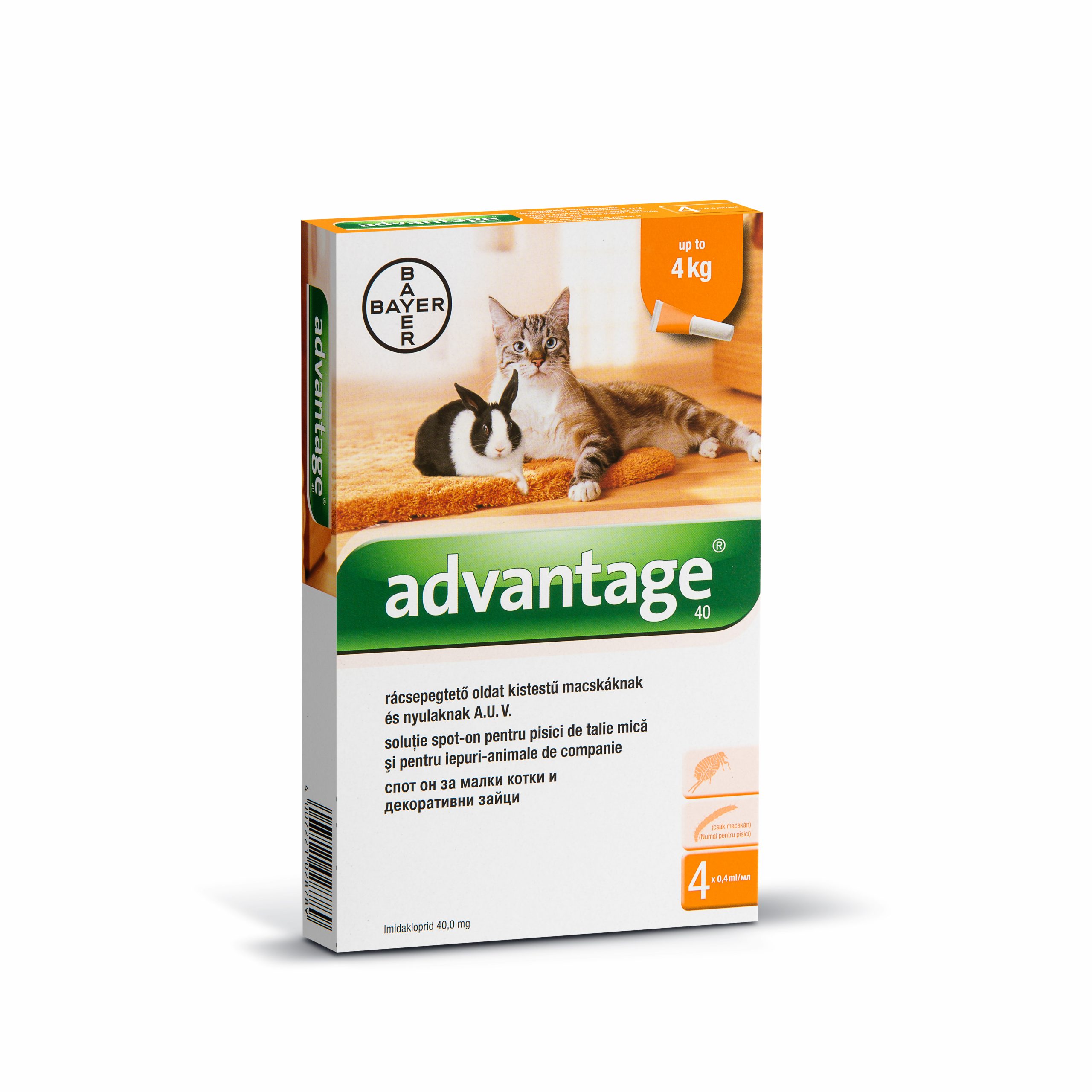 Advantage bolha elleni spot-on 4kg alatti macskáknak 4x0,4ml
