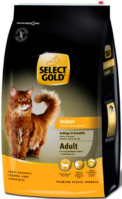 Select Gold száraz macskaeledel adult Indoor szárnyas&rizs 10kg