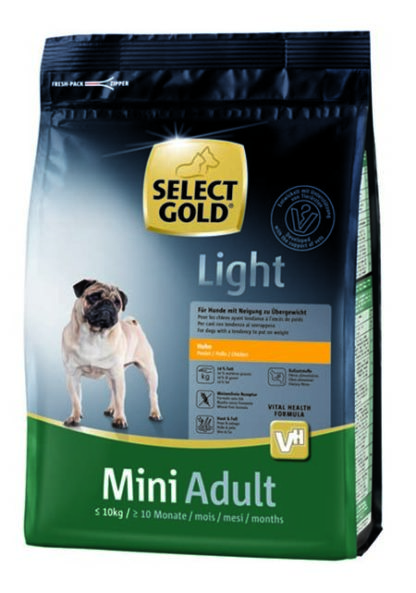 SELECT GOLD Light kutya szárazeledel mini adult csirke 1kg