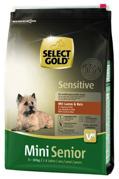 SELECT GOLD Sensitive kutya szárazeledel mini senior bárány 4kg