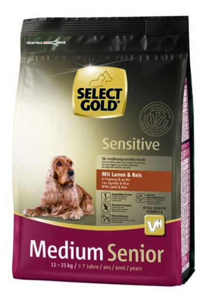 SELECT GOLD Sensitive kutya szárazeledel medium senior bárány 1kg