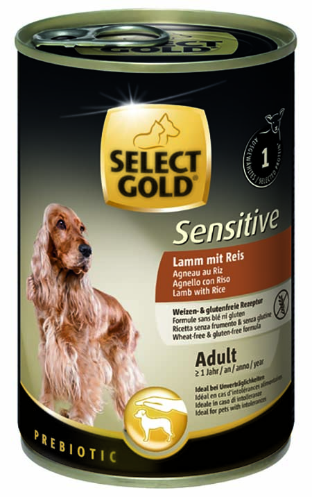 SELECT GOLD Sensitive kutya konzerv adult bárány&rizs 6x400g
