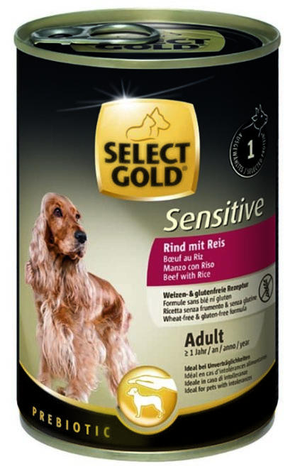 SELECT GOLD Sensitive kutya konzerv adult marha&rizs 6x400g