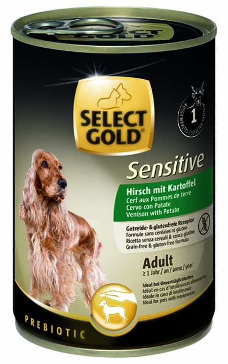 SELECT GOLD Sensitive kutya konzerv adult szarvas&burgonya 6x400g