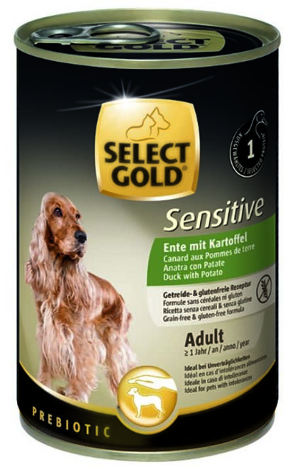 SELECT GOLD Sensitive kutya konzerv adult kacsa&burgonya 6x400g