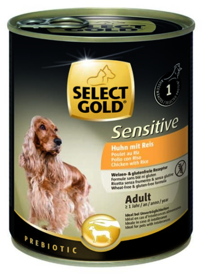 SELECT GOLD Sensitive kutya konzerv adult csirke&rizs 6x800g