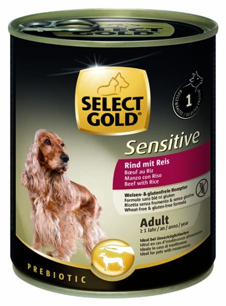 SELECT GOLD Sensitive kutya konzerv adult marha&rizs 6x800g