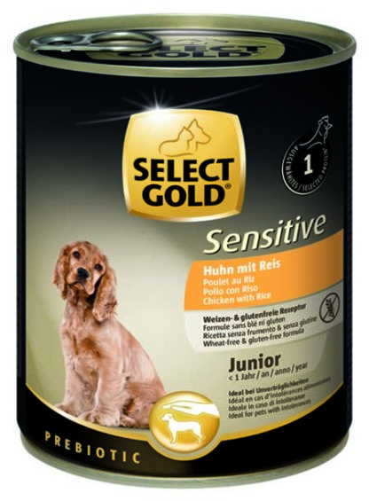 SELECT GOLD Sensitive kutya konzerv junior csirke&rizs 6x800g