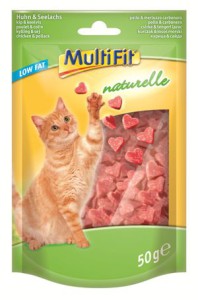 MultiFit Naturelle macska jutalomfalat csirke&tőkehal szív 50g