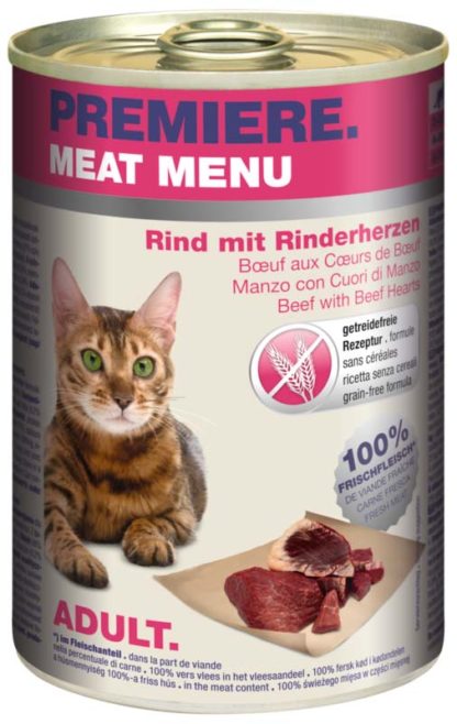 Premiere Meat Menu macska konzerv adult marha&szív 6x400g