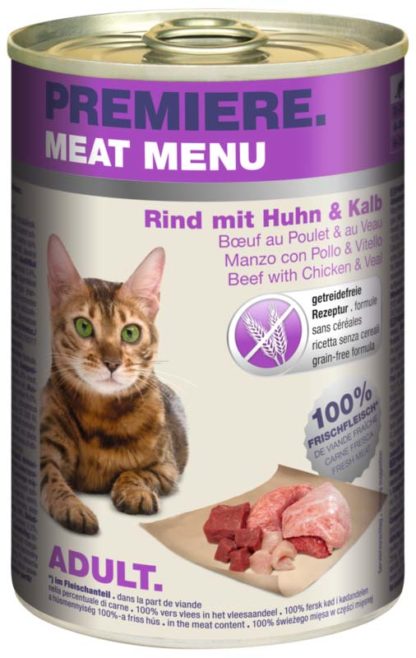 Premiere Meat Menu macska konzerv adult marha&borjú 6x400g
