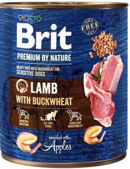 Brit Premium by Nature kutya konzerv adult bárány&hajdina 800g
