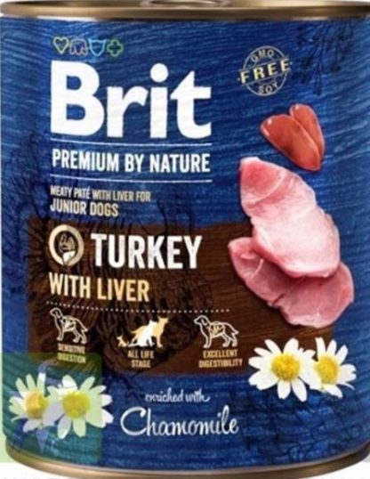 Brit Premium by Nature kutya konzerv junior pulyka&máj 800g
