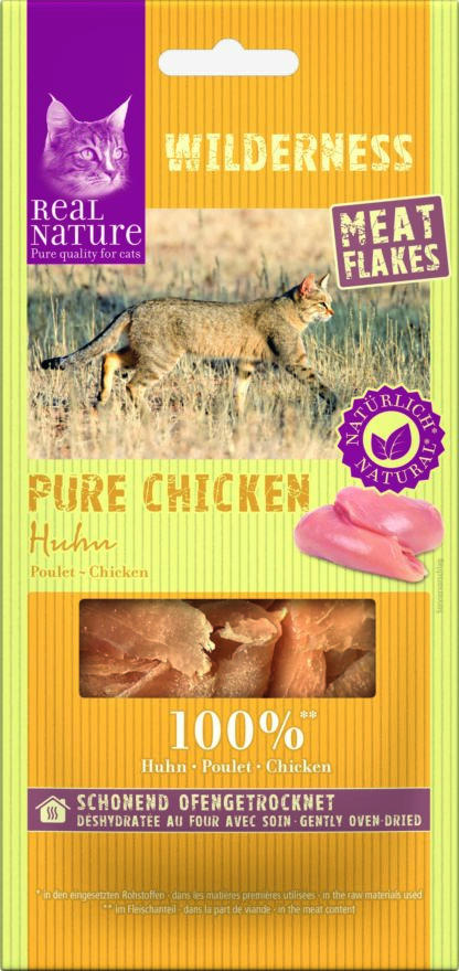 REAL NATURE Wilderness Meat Flakes macska jutalomfalat pure csirke 10g
