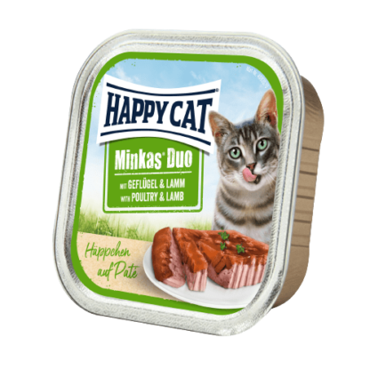 Happy Cat Minkas Duo macska tálka adult szárnyas&bárány 12x100g