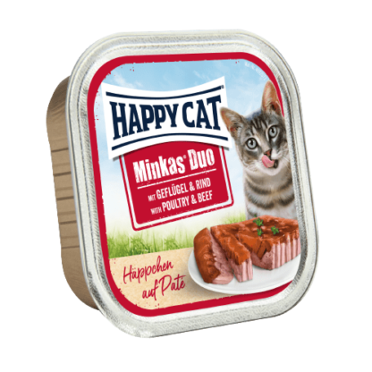 Happy Cat Minkas Duo macska tálka adult szárnyas&marha 12x100g