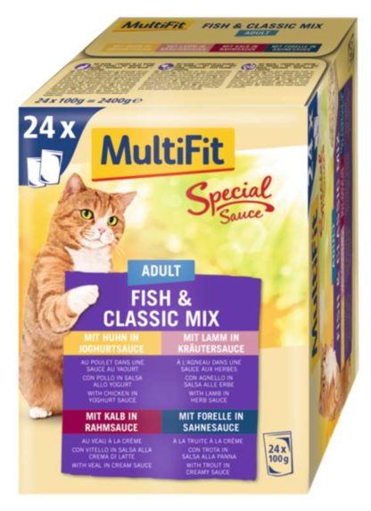 MultiFit Special Sauce macska tasak MP adult hal&hús mix 24x100g