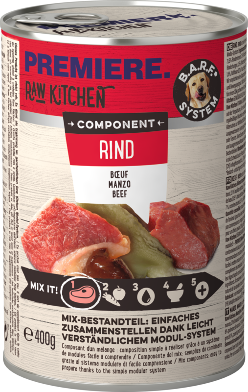 Premiere Raw Kitchen dog canned beef 6x400g