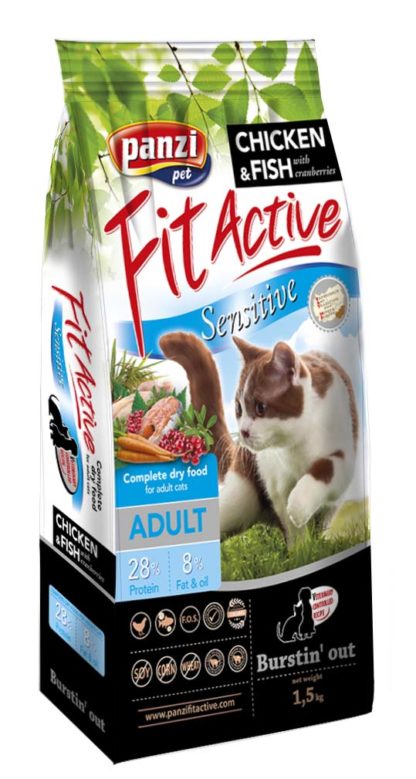 FitActive macska szárazeledel adult sensitive csirke&hal 1,5kg