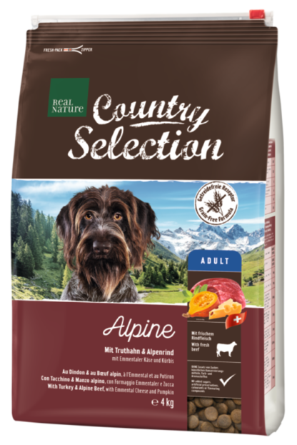 REAL NATURE Country Alpine kutya szárazeledel adult pulyka&marha 4kg