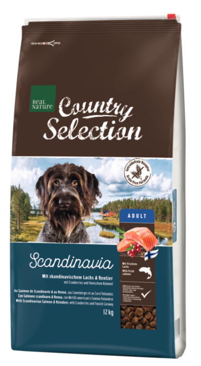 REAL NATURE Country Scandinavia kutya szárazeledel adult lazac&rénszarva 12kg